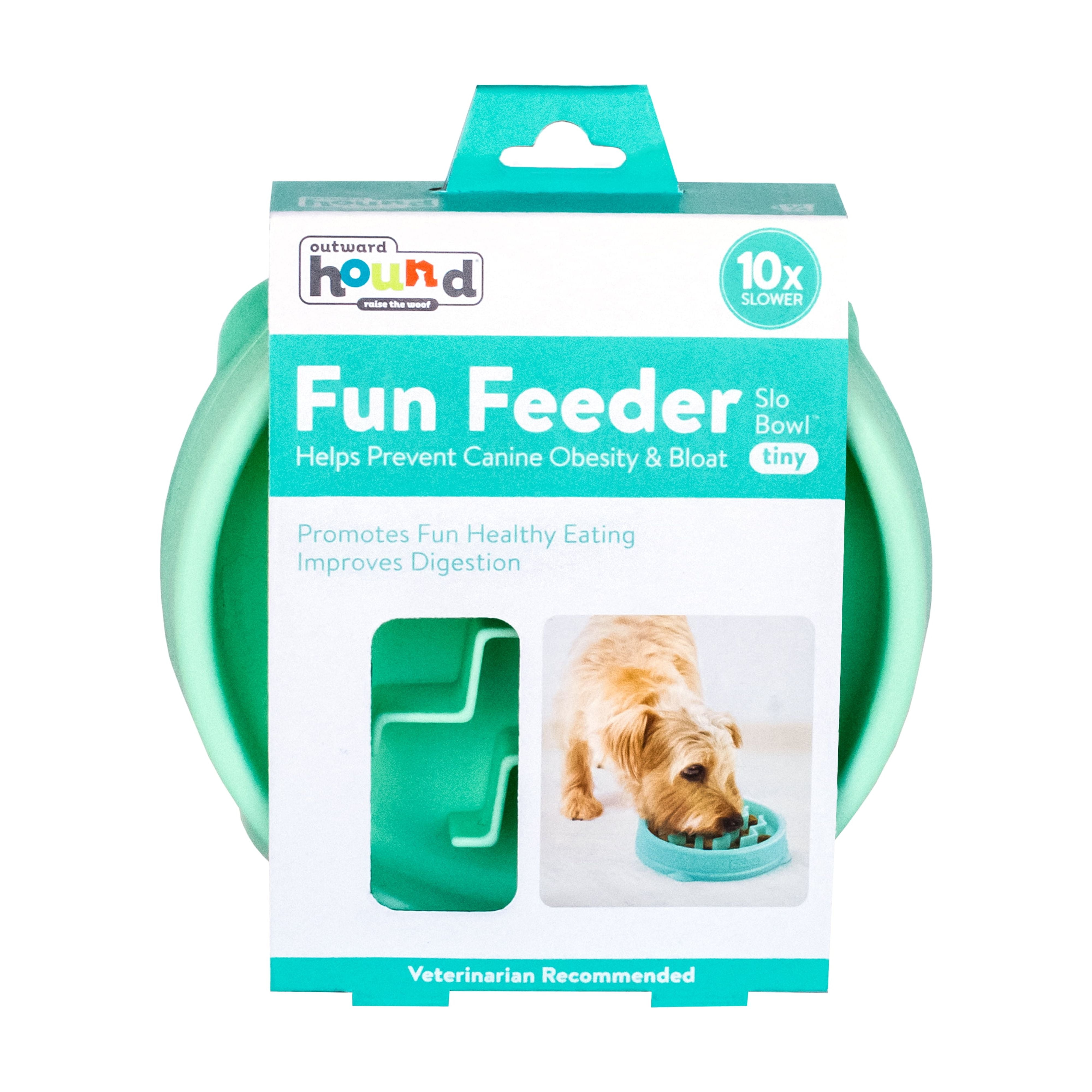 Only Natural Pet Sunup Eco-Friendly Slow-Feeder Dog Bowl, Teal / Small