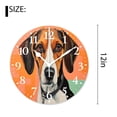 thumbnail image 2 of 12 Inch Wall Clock Battery Operated Silent Clock Decorative for Office, Kitchen, Outdoor, Living Room，Basenji Dog Drawing, 2 of 4