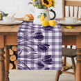 thumbnail image 5 of Purple Tulip Table Runner, Purple Flower Silhouette Kitchen Table Runners Dress Scarves for Table Decorations Party/Restaurant/Indoor Outdoor Use, 13x108in, 5 of 9