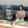 thumbnail image 4 of Yaoyar 4-Tier Storage Cart,Multifunction Kitchen Storage Organizer,Mobile Shelving Unit Utility Rolling Cart with Lockable Wheels for Bathroom,Laundry,Living Room, 4 of 7