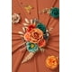 thumbnail image 5 of Flores Artificiales Serwalin Naranja Quemado y Azul Turqués de Seda x2, 5 of 8