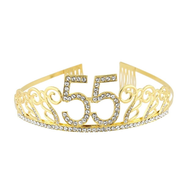 Sonducket Diadema para fiesta de cumpleaños, accesorios de decoración para celebración, tocado elegante brillante para chicas jóvenes, adorno para el Accesorio para el cabello Dorado(55) Sonducket AP011163-14