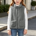 thumbnail image 4 of NAISIBABY Girls Fleece Vest,Zip-Up Mock Neck Stand Collar Sleeveless Jacket Warm Outerwear with Pockets Size 14, 4 of 8