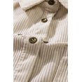 thumbnail image 4 of ABPHQTO Camisa De Mujer De Pana Con Remache Beige Abotonada Manga Larga Con Bolsillos, 4 of 5