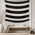 thumbnail image 5 of Black Beige Striped Small Tapestry for Bedroom Wall Hanging Tapestry, Vintage Geometric Line Simple Ceiling Backdrop Tapestries Poster Blanket Wall Decor for Teens Room Living Room Dorm 23" x 28", 5 of 8