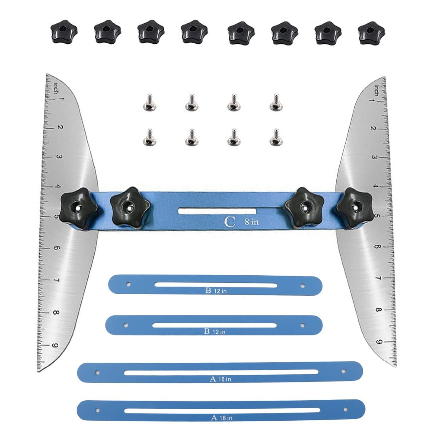 ZQRPCA Stair Treads Gauge Template Tool, Stair Measuring Ruler