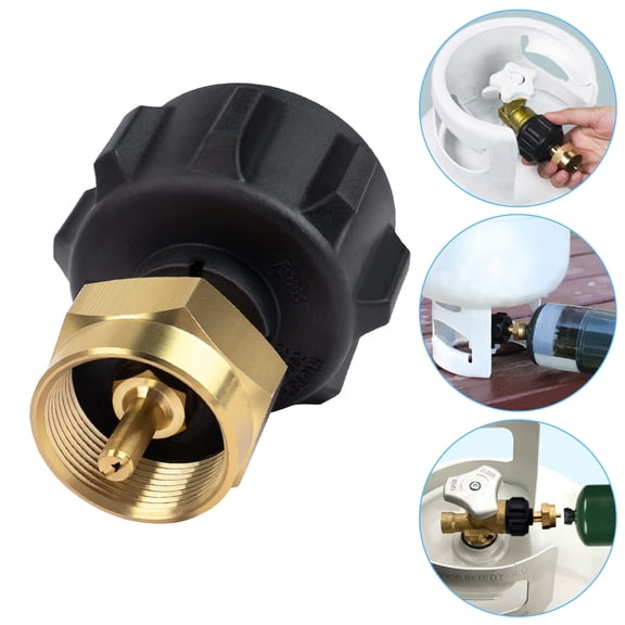 Propane Refill Adapter, DISEN LP Gas 1 lb Cylinder Tank Coupler for QCC1 Propane Tank and Throwaway Disposable Tank Bottle, Fits All 1 lb Propane Cylinder Bottles from 20lb Tank, Solid Brass
