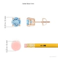 thumbnail image 2 of ANGARA Natural Vintage Style 1.44 ct Aquamarine Solitaire Stud Earrings in 14K Rose Gold for Women (Size-6mm) | March Birthstone, Anniversary, Jewelry Gift for Women | Natural Aquamarine Earrings, 2 of 8