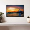 thumbnail image 2 of Elephant Stock Santa Monica Pier Sunset Wall Art - Horizontal Canvas Wall Art - Living Room Wall Decor - Beach Canvas - Gray And Brown Decor - 12" x 8", 2 of 8