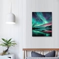 thumbnail image 4 of Large Aurora Borealis Wall Art Colorful Purple Blue Aurora Canvas Printed Landscape Painting Living Room Bathroom Bedroom Home Decoration 12 * 16in/16 * 20in, 4 of 5