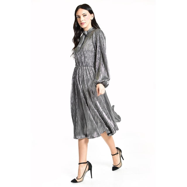 Vestido plisado con laso Roman Fashion / Juvenil, 4322 (Plateado) plateado G