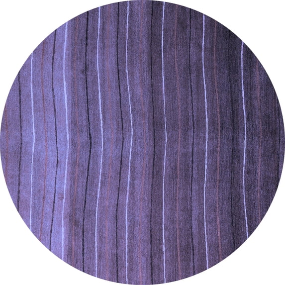 Ahgly Company Machine Washable Indoor Round Abstract Blue Modern Area Rugs, 8' Round