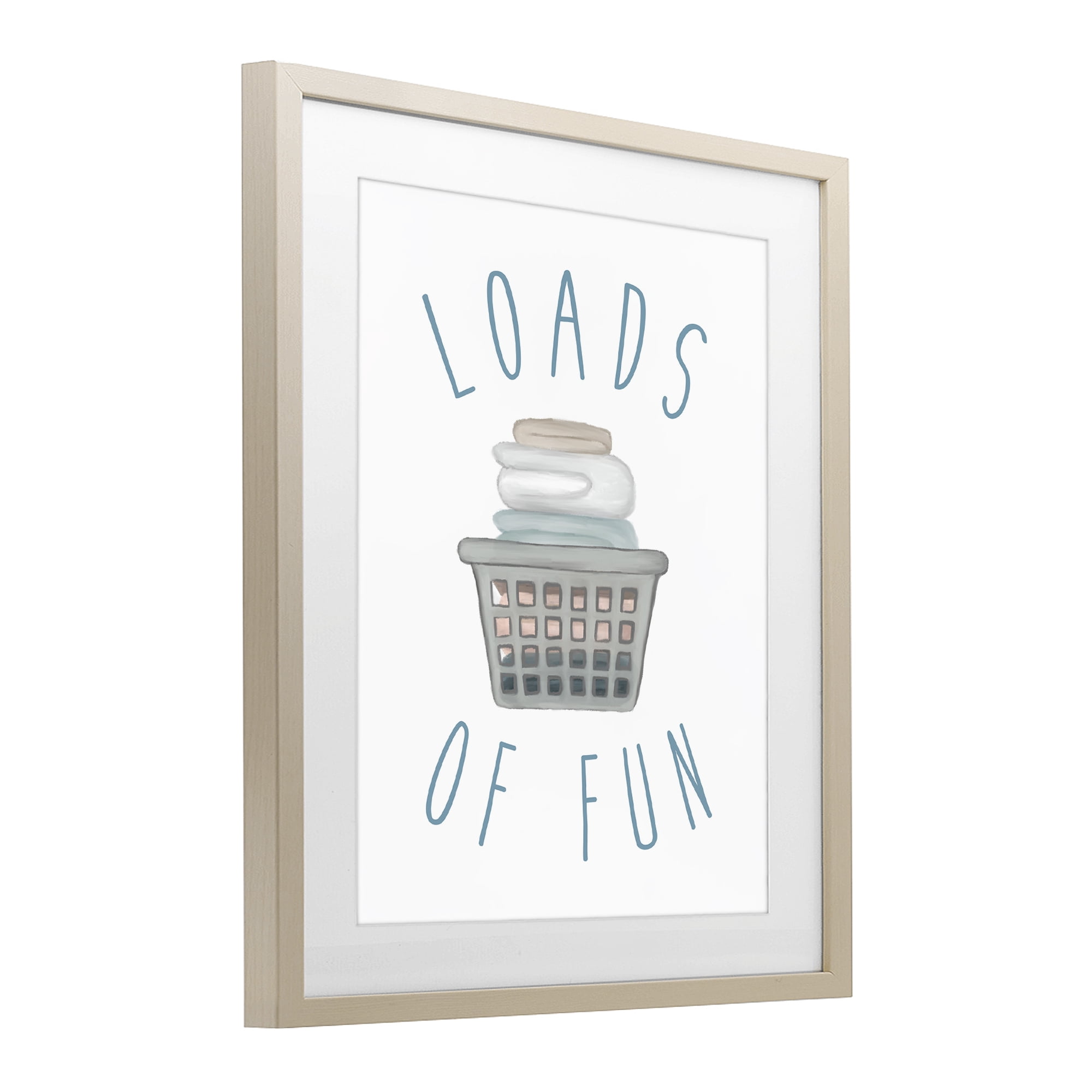 Stupell Industries Loads Of Fun Laundry Basket Birch Framed Print Under Glass, design by Elizabeth Medley