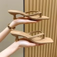thumbnail image 5 of HNMKIU Platform Sandals Stylish Women's Slides Casual Beach Footwear Comfortable Open Toe Platform Style with Modern Square Toe Design for Everyday Use Beach Shoes Khaki,8, 5 of 7
