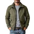 thumbnail image 2 of Mifsaly Mens Warm Bomber Jackets Sherpa Lined Zip Up Utility Jacket Winter Daily Going Out Street Western Style Casual Outfits with Pockets, 2 of 9