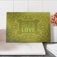 thumbnail image 2 of Mandala Cutting Board, Romantic Floral Round Hearts Words in Love Valentines Day Doodle Style Art, Decorative Tempered Glass Cutting and Serving Board, Small Size, Yellow, by Ambesonne, 2 of 5