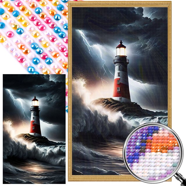 AB Parcial 5D DIY Faro Mar Taladro 45x75cm