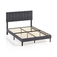 thumbnail image 4 of Choco Moon Upholstered Platform Bed with Height Adjustable Vertical Channel Headboard, Bedroom Furniture, Easy to Assemble-Full Size, 4 of 9