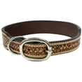thumbnail image 2 of BAR H EQUINE Natural Daffodil Floral Hand Painted Western Leather Dog Collar Tan, 2 of 2
