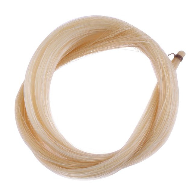 Pelo De Arco De Violín Tmvgtek 1 Hank Universal Yellow+White Stallion Horse Hair Para Arco De Violín Likrtyny Para Estrenar