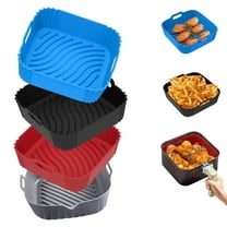 MMIZTFC 4 Pack Silicone Air Fryer Liners for 4-5.5/5-8.5 QT, Square Airfryer Liners Reusable