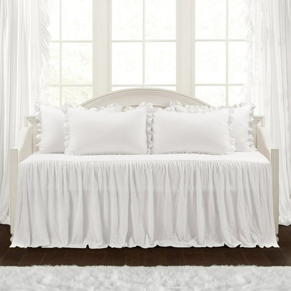 Lush Decor Ruffle Skirt Daybed Cover White 5Pc Set 39x75