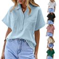 thumbnail image 2 of Ropa de moda para mujer, ropa de calle informal elegante, cómoda, camisas de lino de algodón para mujer, camisetas Vintage, Tops y2k, 2 of 4