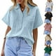 thumbnail image 2 of Ropa de moda para mujer, ropa de calle informal elegante, cómoda, camisas de lino de algodón para mujer, camisetas Vintage, Tops y2k, 2 of 4
