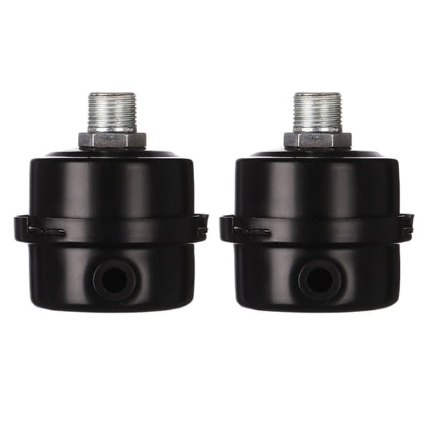 Speravity 2 silenciadores de compresor de aire potentes y portátiles negros con silenciador de entrada de filtro de operación de bajo ruido Herramientas eléctricas 20.5 mm hierro G1/2