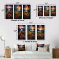 thumbnail image 4 of Designart "Sunset Glow Majestic Flowers in Valley II" Lake Framed Wall Art Set Of 3 - Pink Lake House Frame Gallery Set For Office Decor, 4 of 6