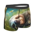thumbnail image 3 of Daiia Daisy Sleeping Sloth Men's Underwear Boxer Briefs, Cotton Stretch Moisture-Wicking Underwear-Small, 3 of 9