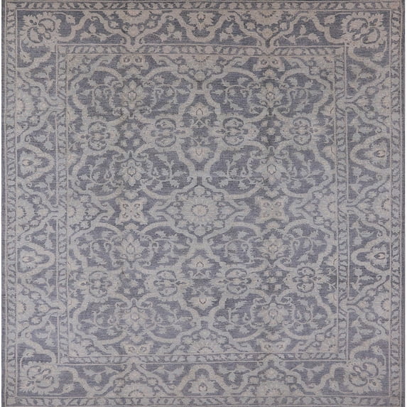 Ahgly Company Indoor Square Mid-Century Modern Gray Oriental Area Rugs, 7' Square
