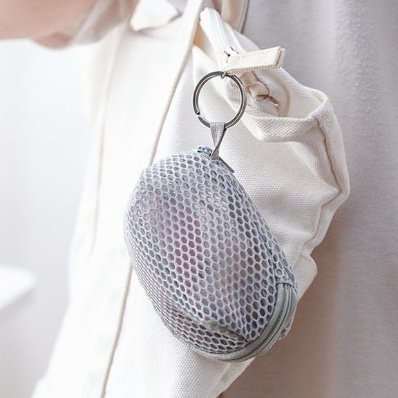 MEIBUTYUP Grey Mesh Cosmetic Organizer Bag Lightweight Travel Makeup Storage Pouch Convenient Carry