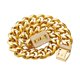 thumbnail image 5 of Collar para perro macizo de 19 mm en metal dorado y acero inoxidable con cierre de circonitas JAMW Sencillez, 5 of 5