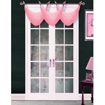 (#36) LIGHT PINK 1PC Elegant Voile Sheer Swag Dressing Waterfall Bronze Grommets Valance, 55" X 24" Inch