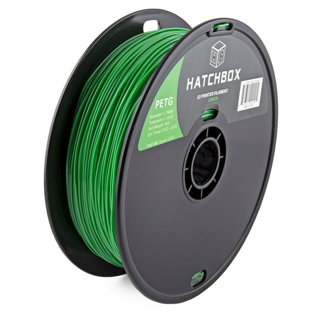 HATCHBOX 3D PETG1KG1.75GRN PETG 3D Printer Filament, Dimensional