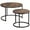 Rustic Brown, variant on HOMCOM Nesting Tables, 29" Round Coffee Table Set of 2, Modern Side Tables for Living Room with Metal Base, Rustic Brown