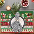 thumbnail image 3 of Christmas Place Mats Set of 6 Christmas Tree Santa Claus Elk Penguin Christmas Socks Snowflake Symmetrical Stripe Decoration Table Mat Holiday Home Kitchen Table Mat Decoration 12x18 Inch, 3 of 6