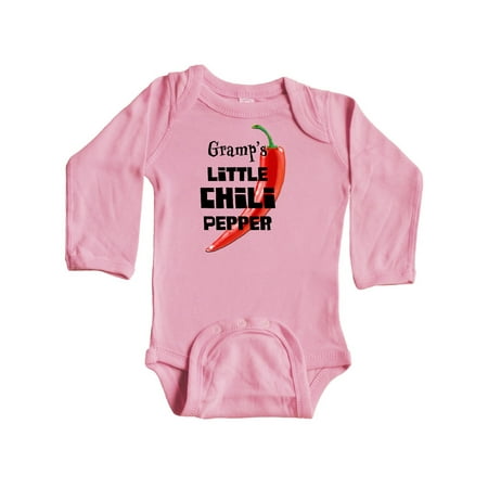 

Inktastic Gramp s Little Chili Pepper Gift Baby Boy or Baby Girl Long Sleeve Bodysuit