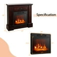 thumbnail image 3 of Costway 32" Electric Fireplace Mantel TV Stand Space Heater w/Remote Control 1400W Brown, 3 of 10