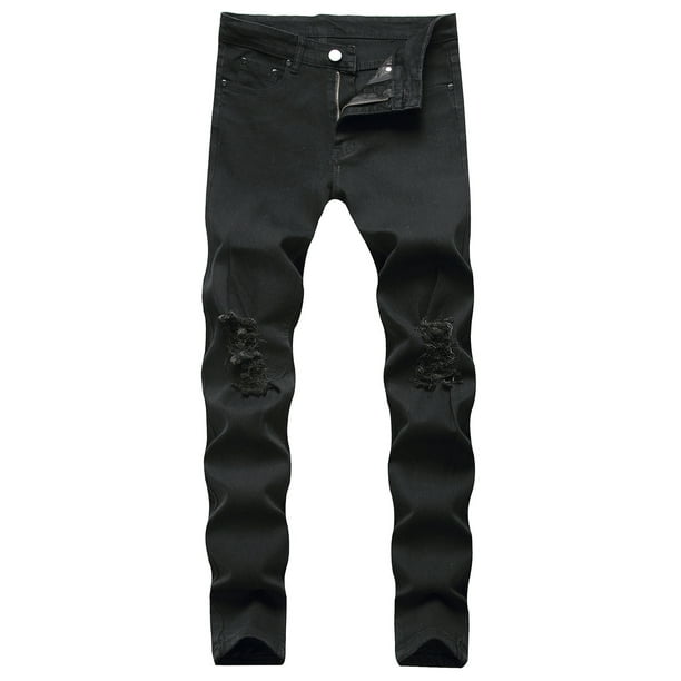 symoid Mens Jeans- New Tight-fitting Ripped Straight Hip-hop Stretch ...