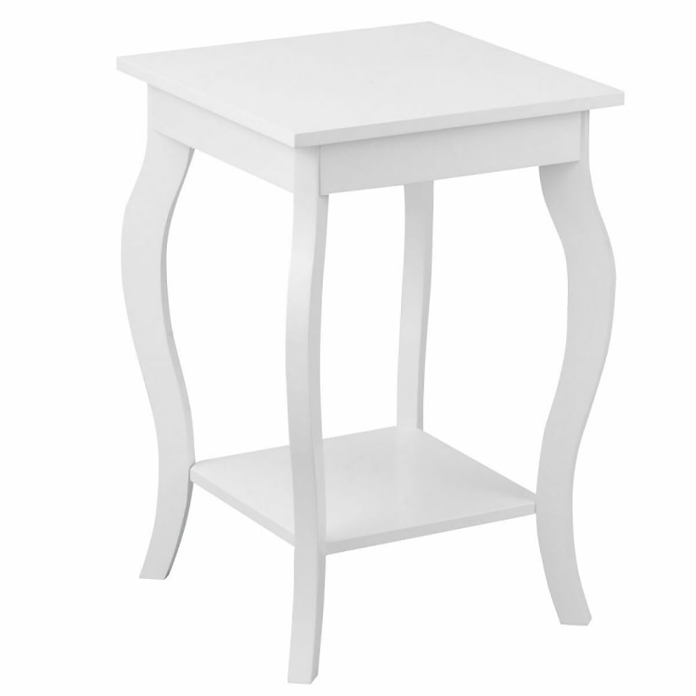 Finihen Round End Side Table, Sofa Couch Table with Storage Shelf, Accent Sofa End Side Table, for Small Spaces, Living Room, Bedroom, White Finihen Round End Side Table, Sofa Couch Table with Storage Shelf, Accent Sofa End Side Table, for Small Spaces, Living Room, Bedroom, White