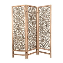 Contemporary Foldable 3 Panel Baldy Screen Room Divider