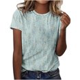 thumbnail image 2 of Fiudx Camisetas para Mujer Top de Manga Corta con Cuello Redondo y Estampado de Moda Informal para Mujer, 2 of 5