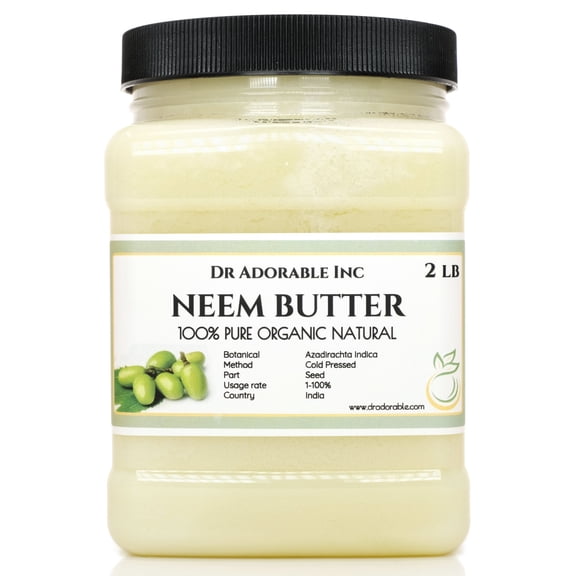 Dr Adorable - 2 lb - Neem Seed Butter - Pure Organic Cold Pressed Unrefined Skin Care