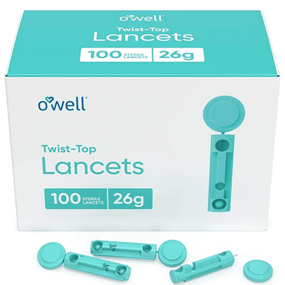 O'well Blood Glucose Lancets, 100 Count (26 Gauge)