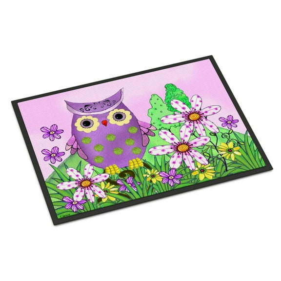 Carolines Treasures PJC1096MAT Who is Your Friend Owl Door Mat Indoor Rug or Outdoor Welcome Mat 18x27 Doormat  27"L x