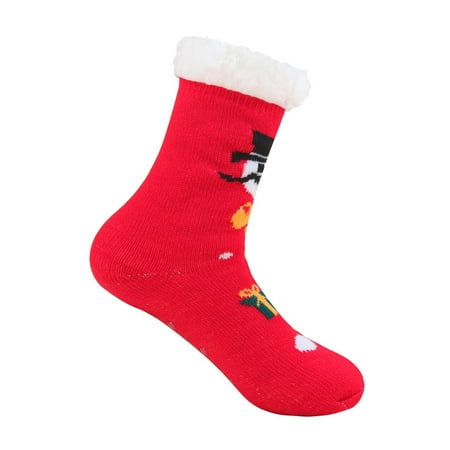 

Frehsky christmas stockings Womens Autumn And Winter Christmas Socks Floor Socks Snow Socks Thickened Socks Red