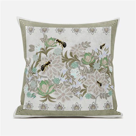 

Amrita Sen Designs CAPL723FSDS-ZP-18x18 18 x 18 in. Honeybee on Flower Suede Zippered Pillow with Insert - Multi Color
