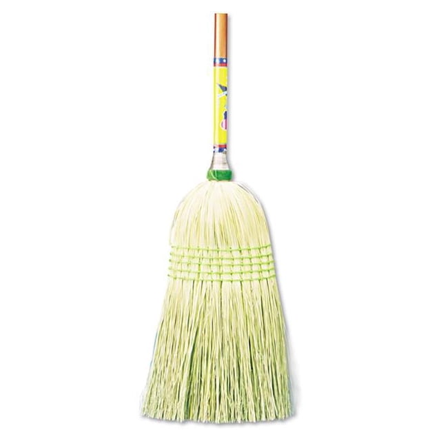55 in. Corn Fiber Bristles Parlor Broom, Natural